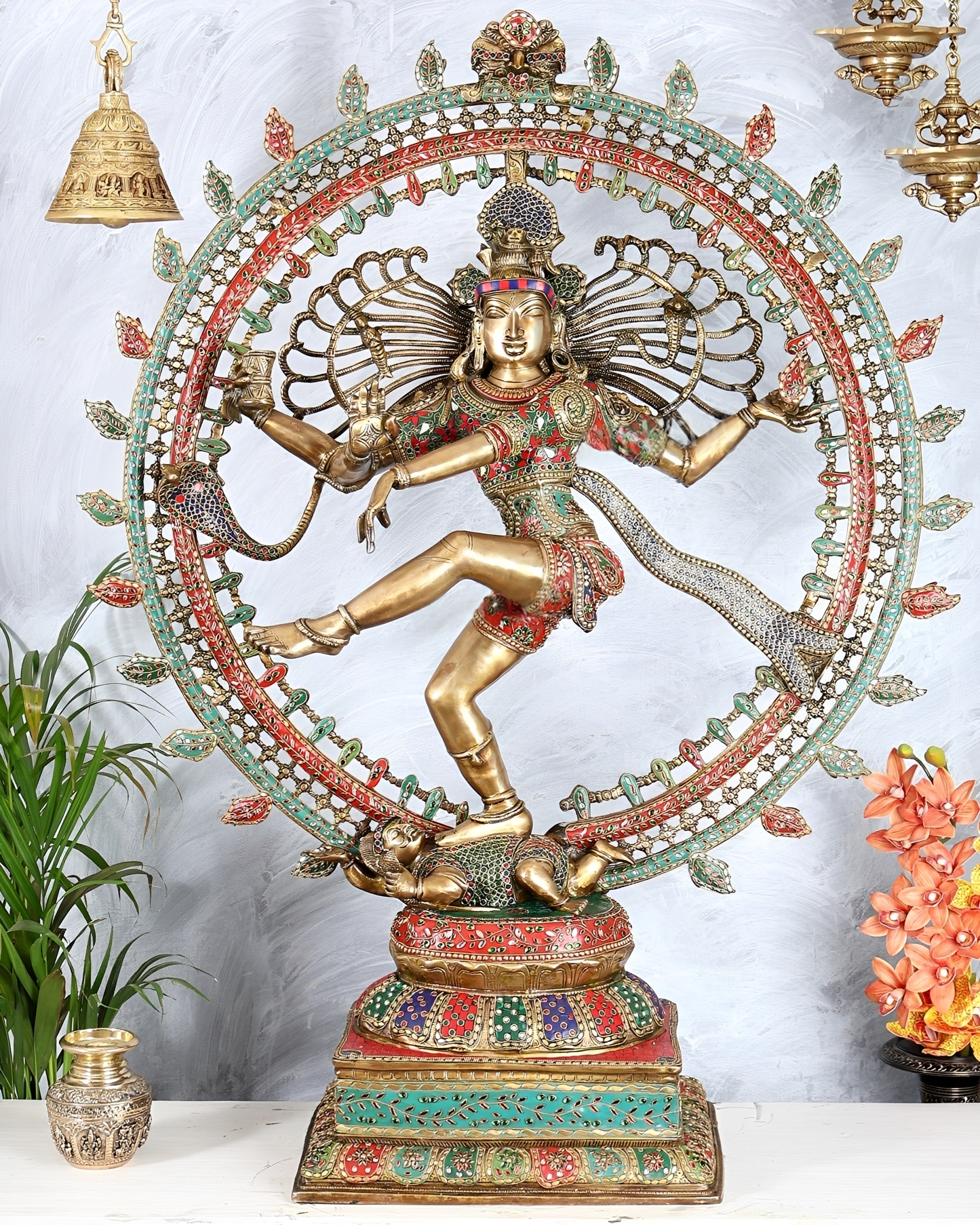 Brassaura® Brass Lord Shiva as Nataraja Statue | Height 47 Inches