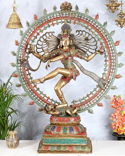 Brassaura® Brass Lord Shiva as Nataraja Statue | Height 47 Inches