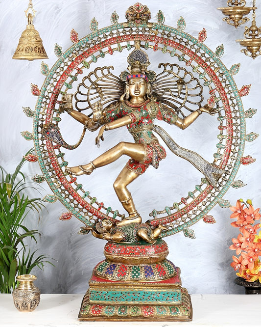 Brassaura® Brass Lord Shiva as Nataraja Statue | Height 47 Inches