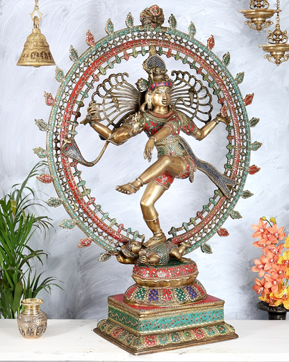 Brassaura® Brass Lord Shiva as Nataraja Statue | Height 47 Inches