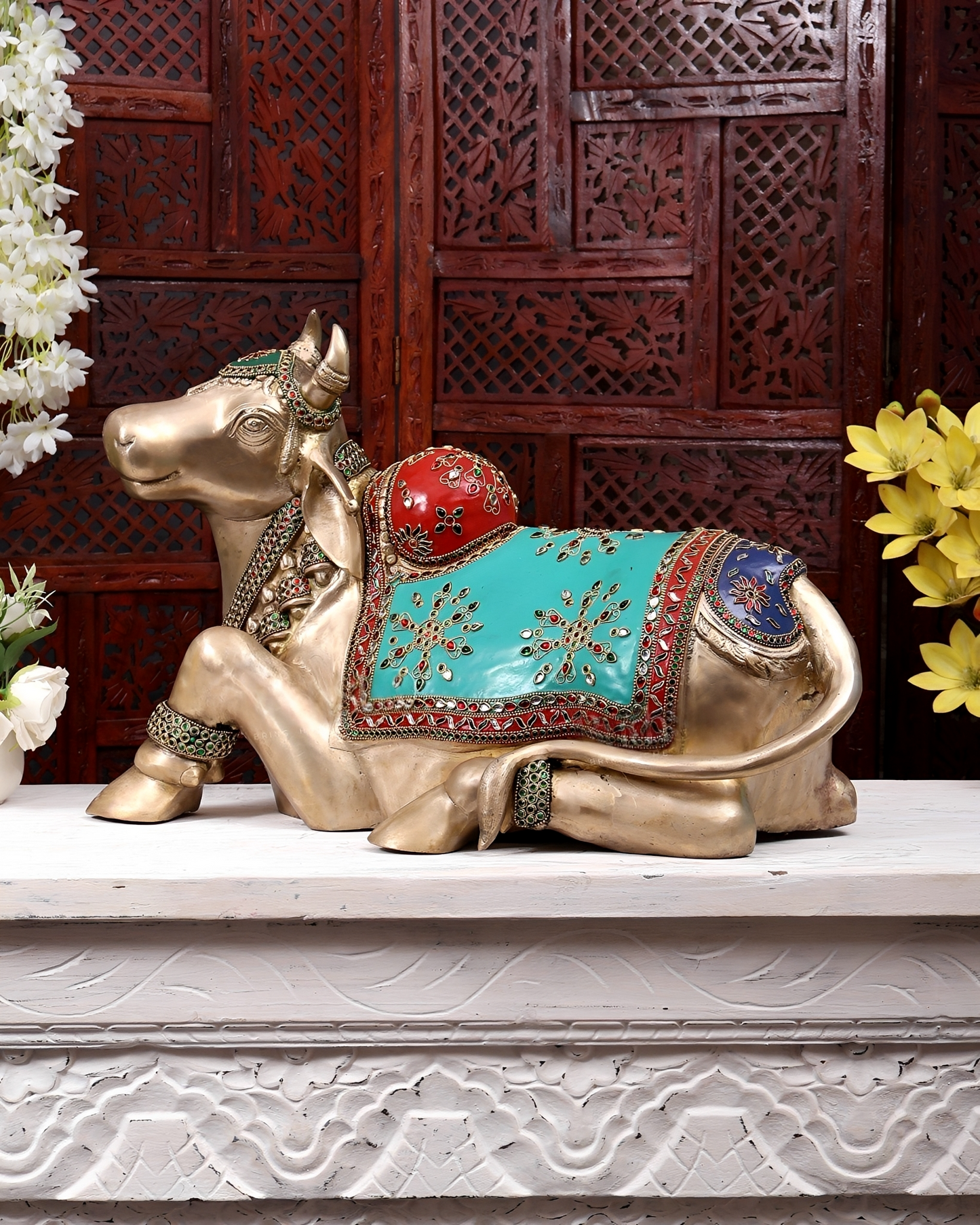 Brassaura® Brass Nandi Idol | Height 14.5 Inches