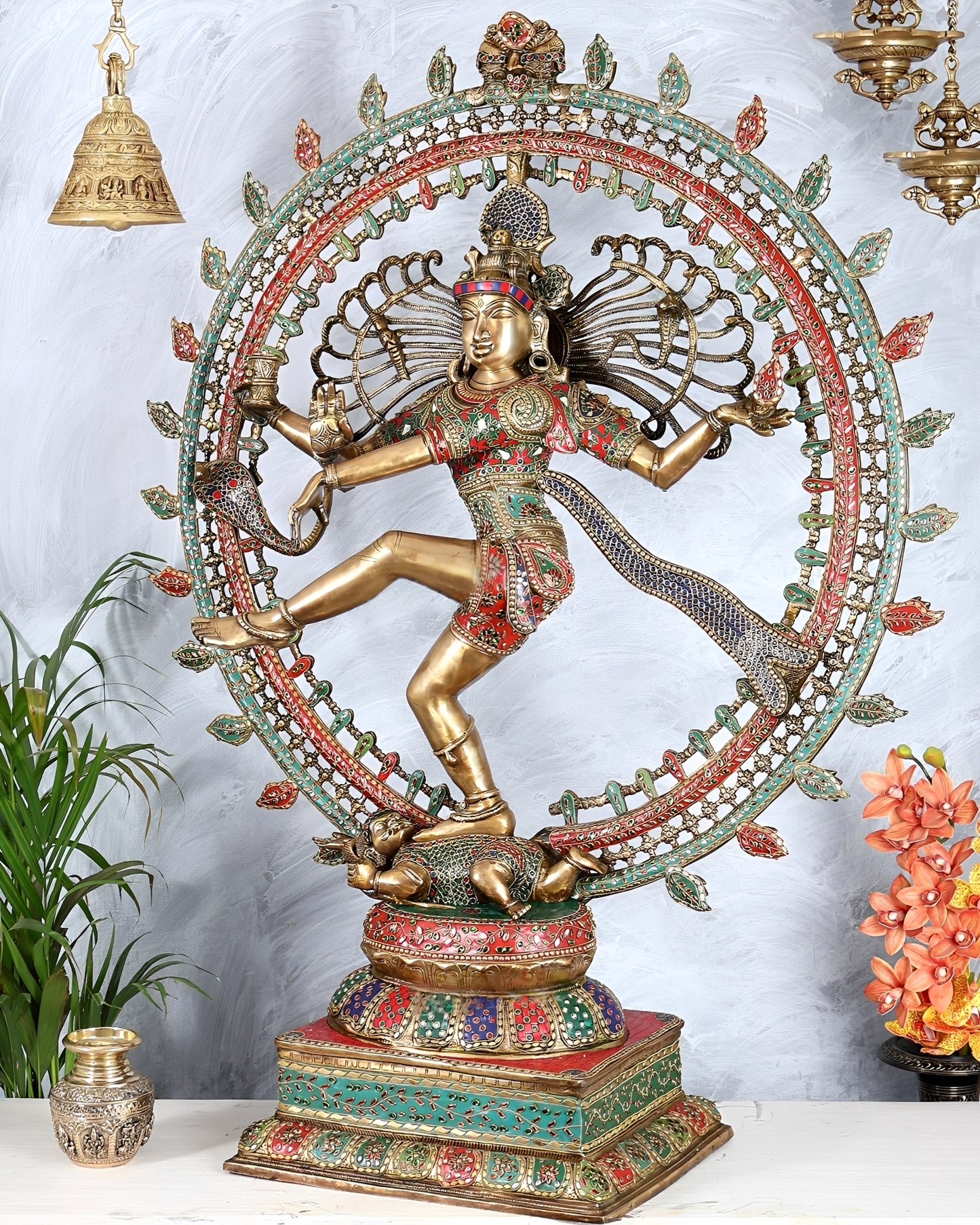 Brassaura® Brass Lord Shiva as Nataraja Statue | Height 47 Inches