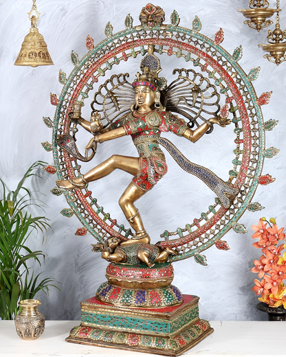 Brassaura® Brass Lord Shiva as Nataraja Statue | Height 47 Inches