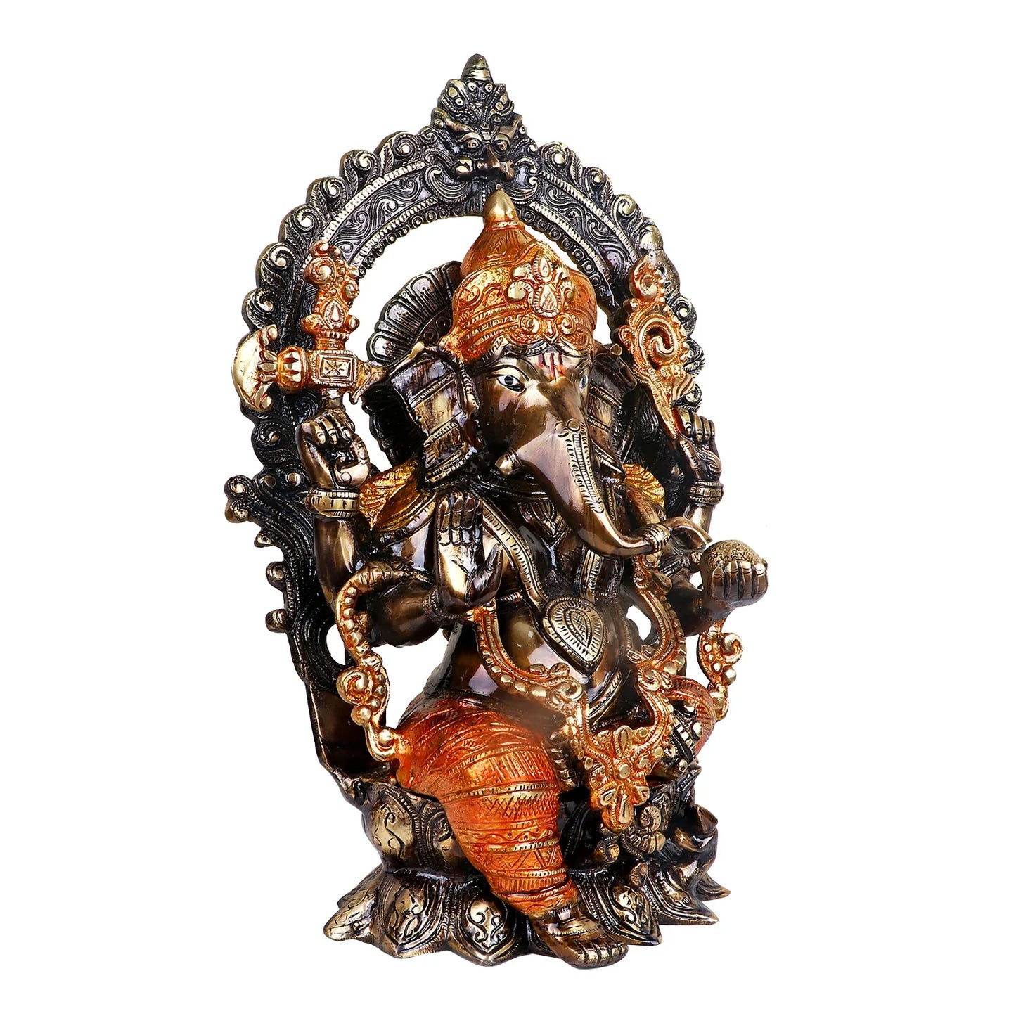 Brassaura® Brass Ganesha Statue | Height 17 Inches