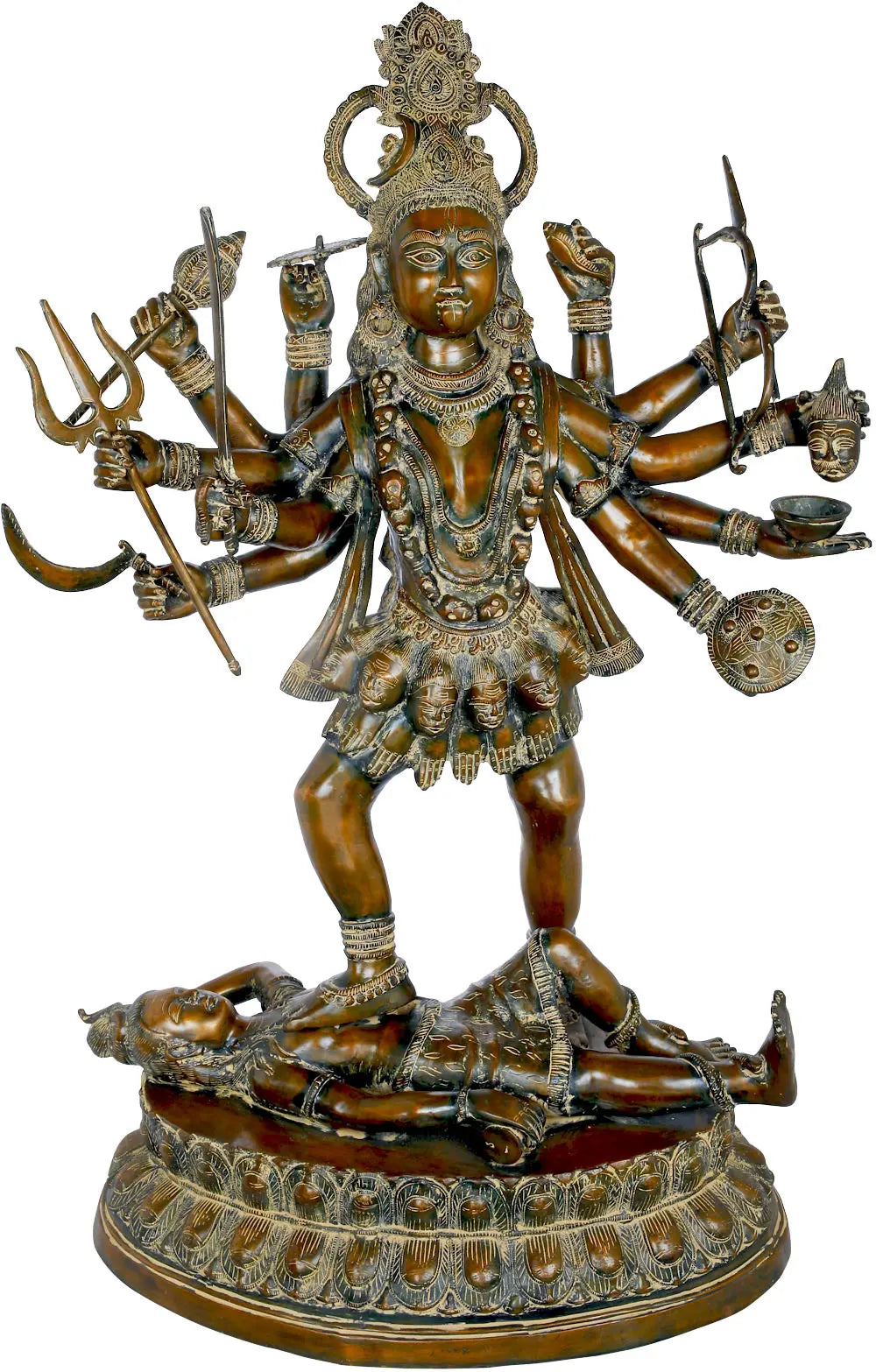 Brassaura® Brass Kali Maa Statue | Height 42.91 Inches & Weight 63 kg