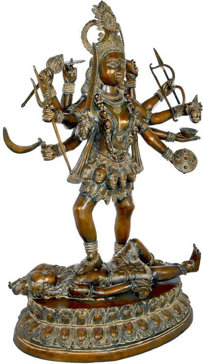 Brassaura® Brass Kali Maa Statue | Height 42.91 Inches & Weight 63 kg