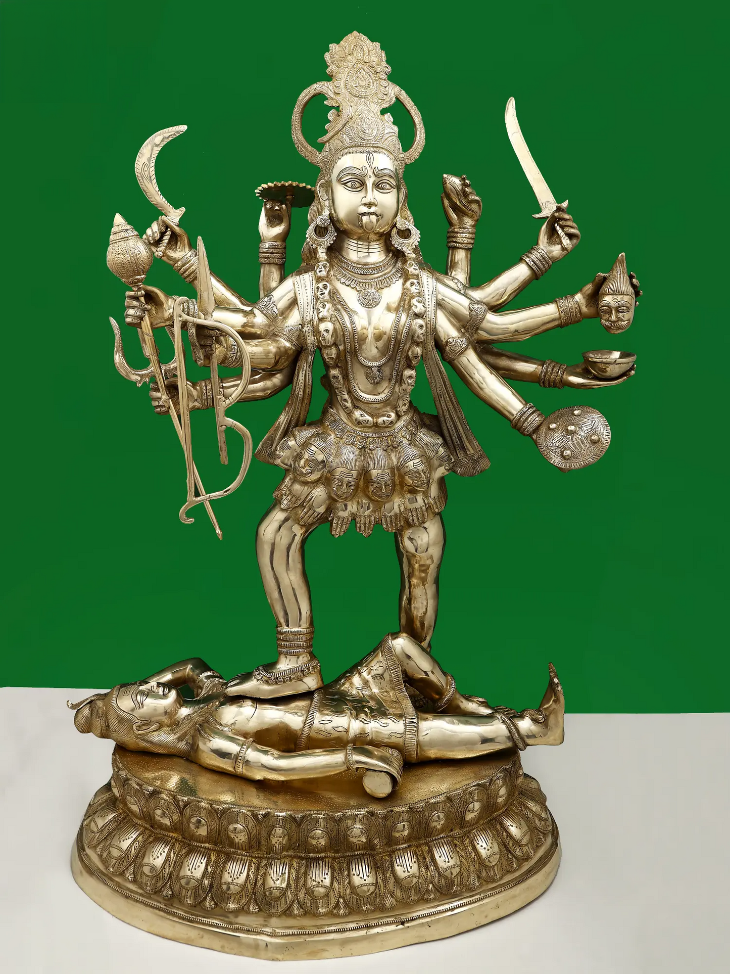 Brassaura® Brass Kali Maa Statue | Height 42.91 Inches & Weight 63 kg