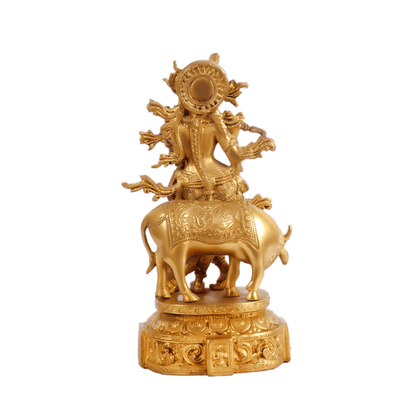 Brassaura™ Lord Krishna Brass Idol | Height 12.5 Inches & Weight 5.5 Kgs