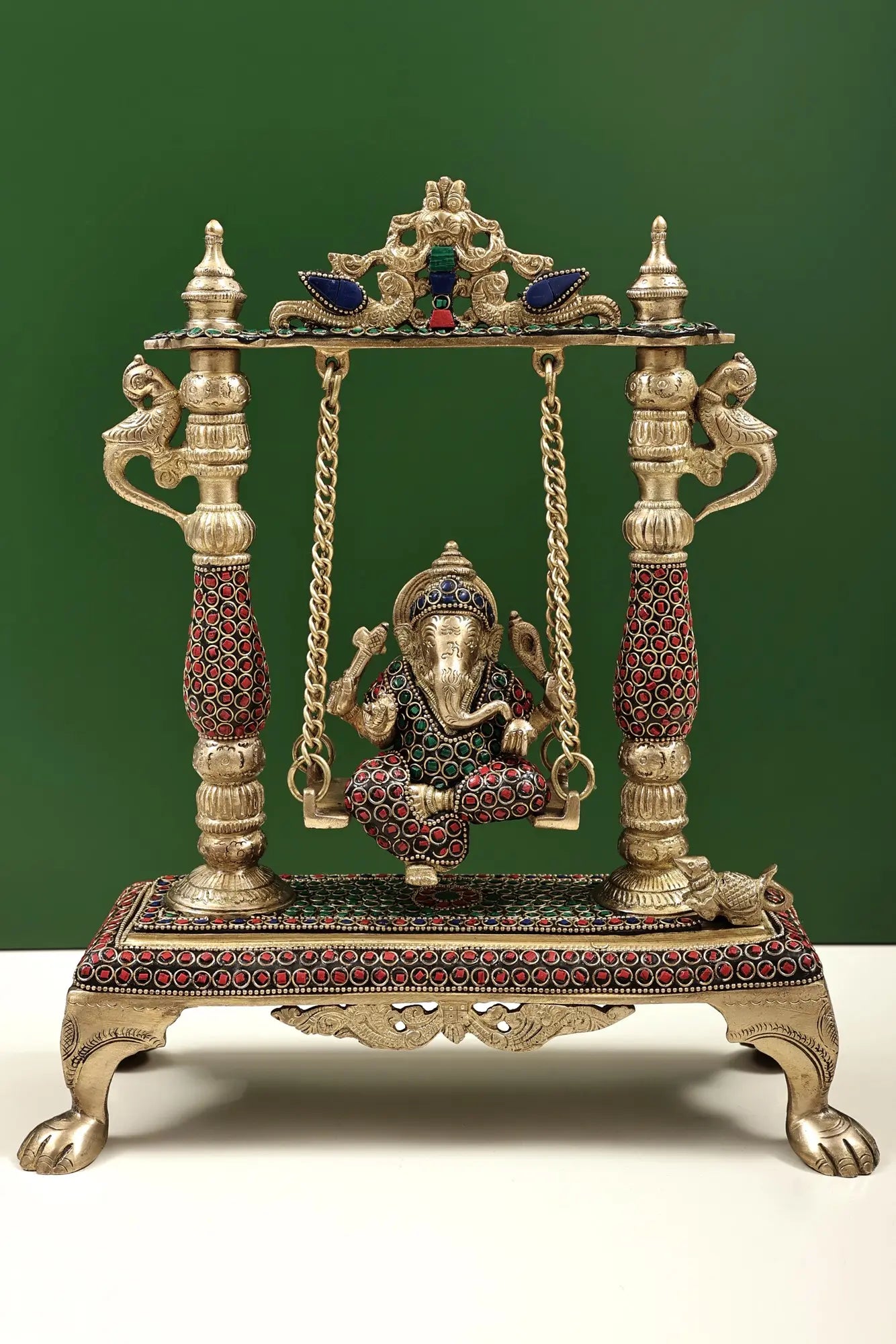 Brassaura™ Brass Ganesha Jhula | Height 13 Inches & Weight 4.37 kgs