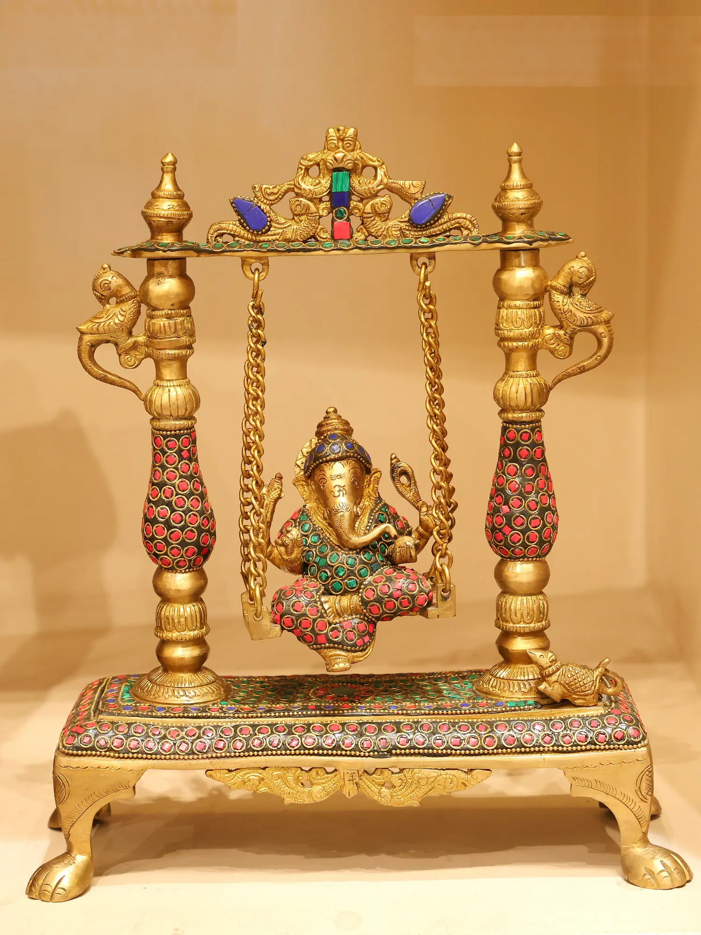 Brassaura™ Brass Ganesha Jhula | Height 13 Inches & Weight 4.37 kgs