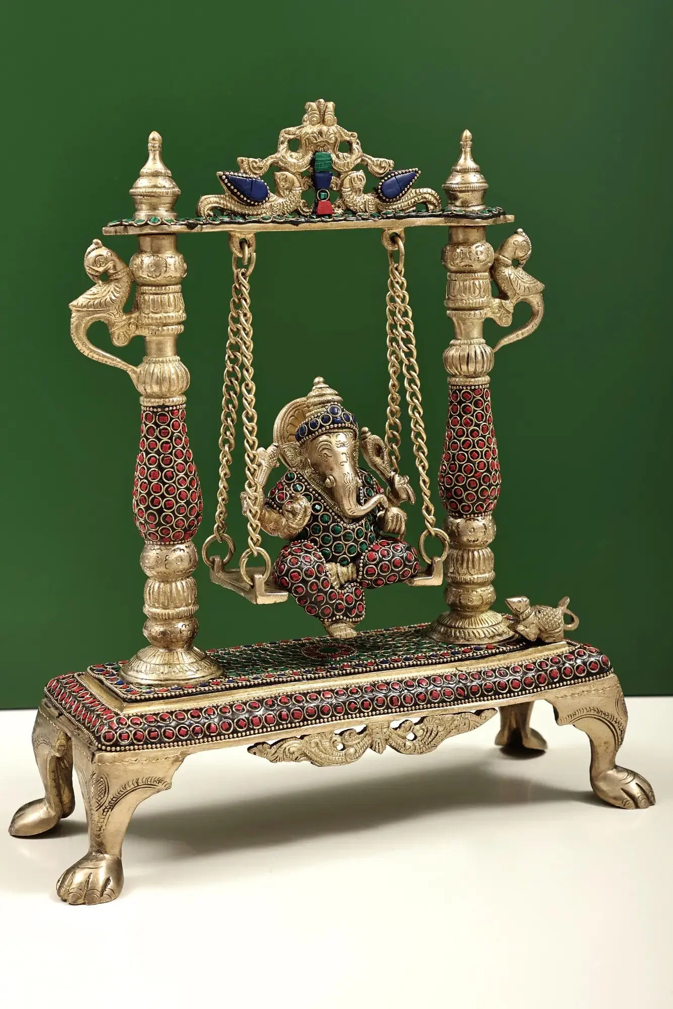 Brassaura™ Brass Ganesha Jhula | Height 13 Inches & Weight 4.37 kgs