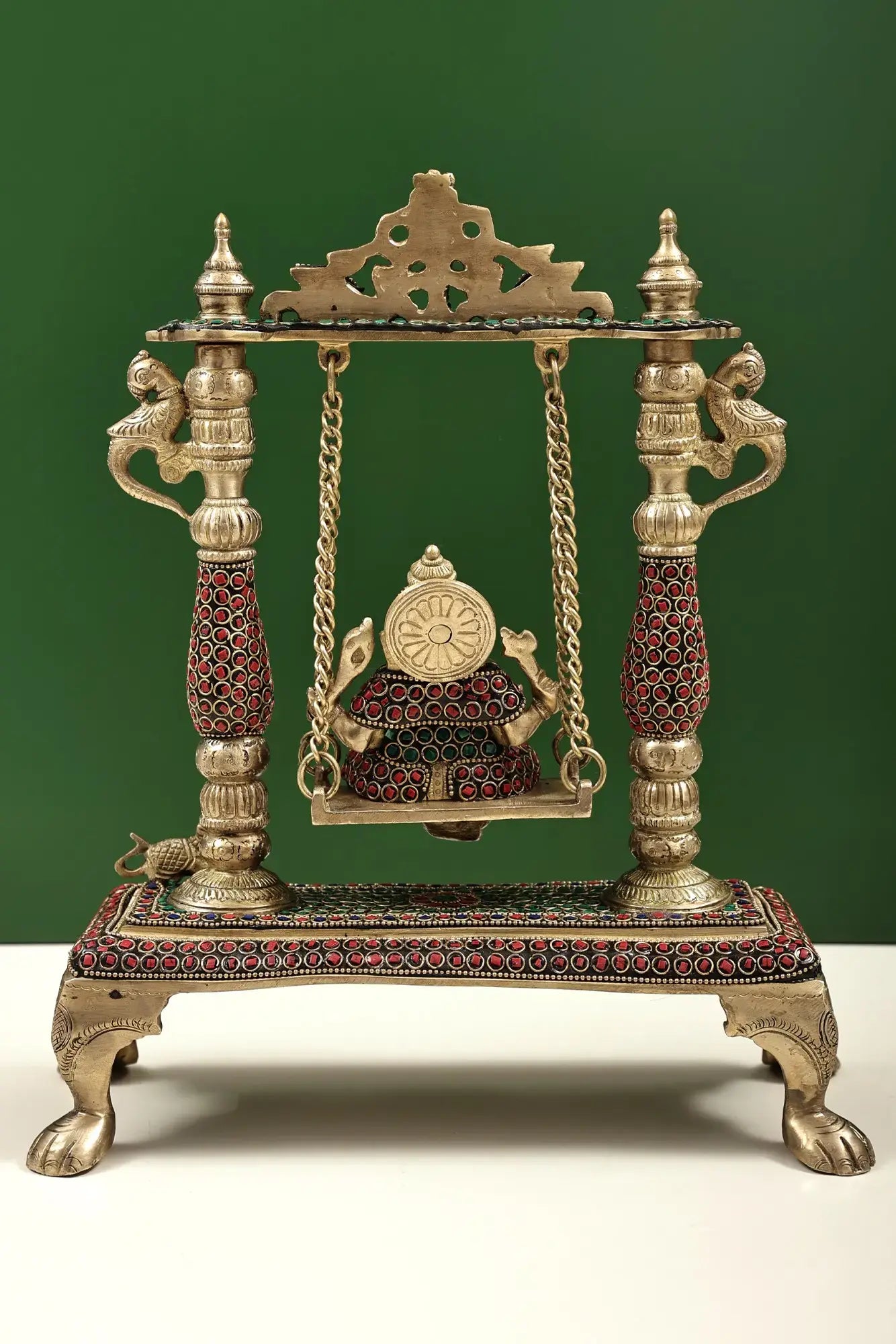 Brassaura™ Brass Ganesha Jhula | Height 13 Inches & Weight 4.37 kgs