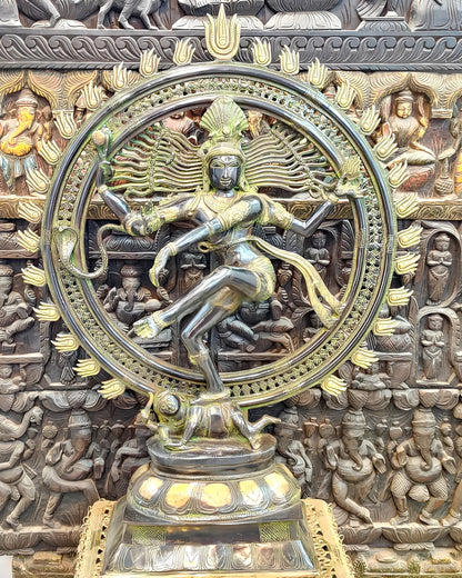 Brassaura™ Large Handcrafted Superfine Brass Nataraja Statue | Height 42 Inches & Weight 38 Kgs