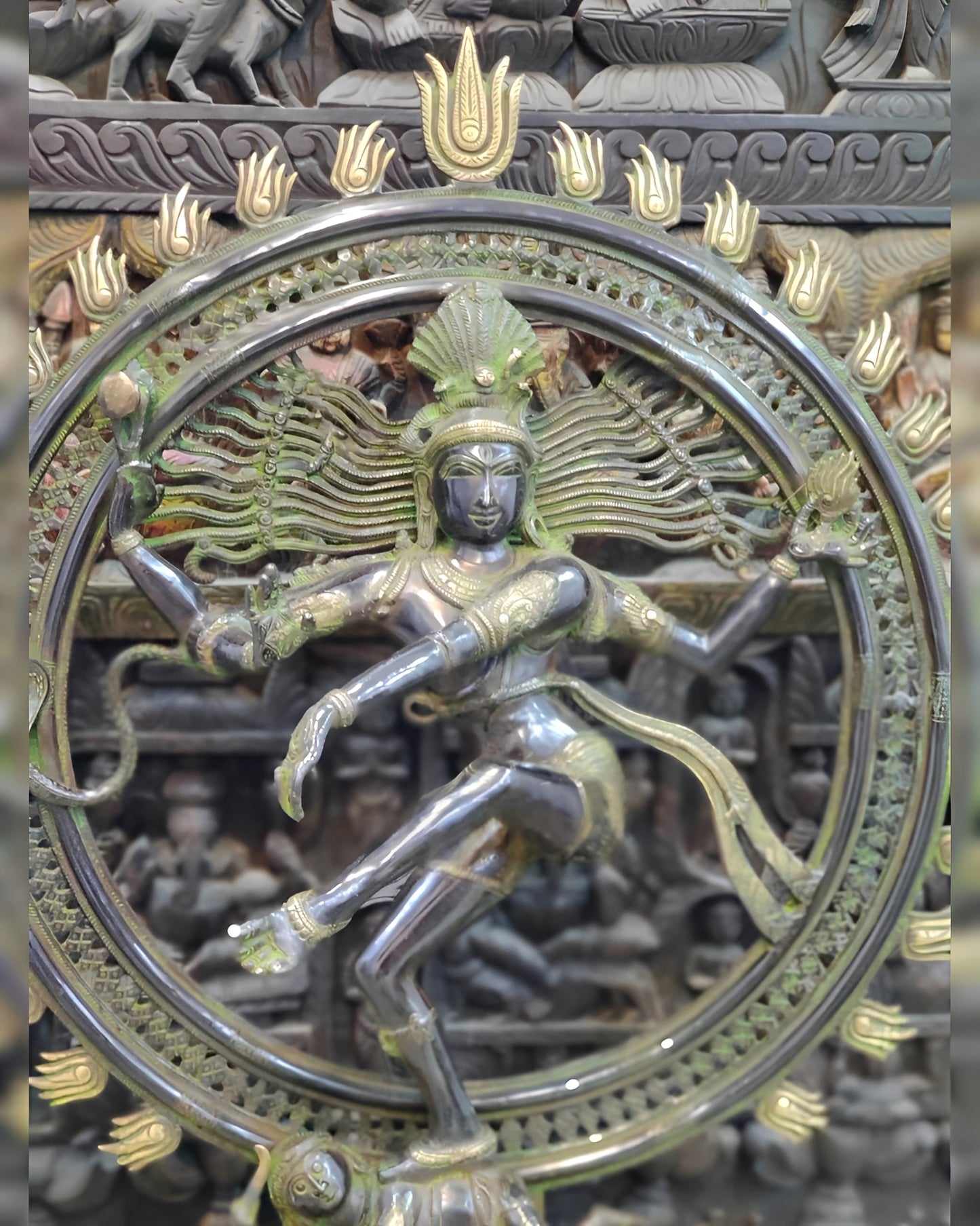 Brassaura™ Large Handcrafted Superfine Brass Nataraja Statue | Height 42 Inches & Weight 38 Kgs