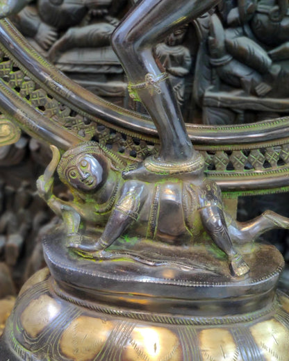 Brassaura™ Large Handcrafted Superfine Brass Nataraja Statue | Height 42 Inches & Weight 38 Kgs