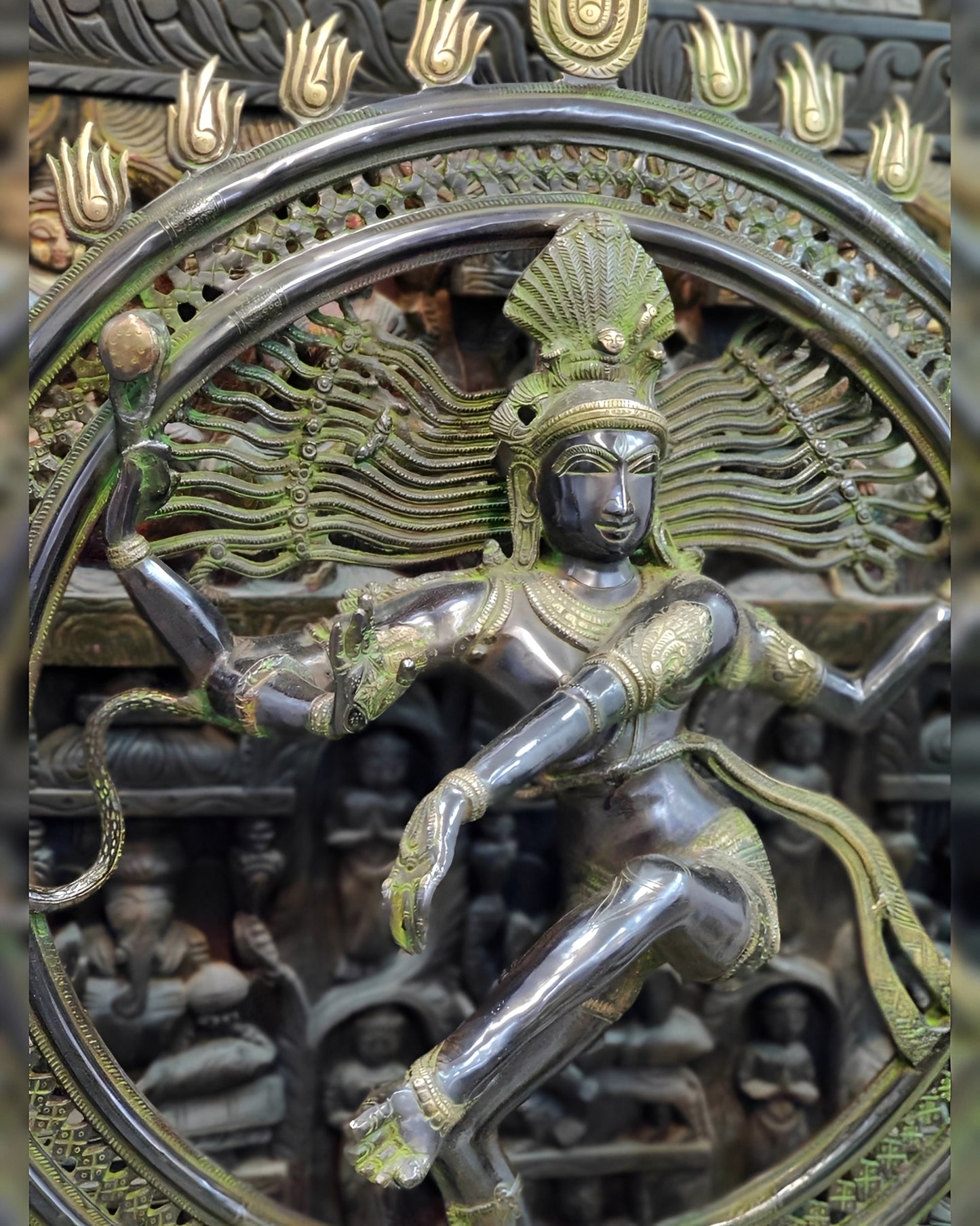 Brassaura™ Large Handcrafted Superfine Brass Nataraja Statue | Height 42 Inches & Weight 38 Kgs