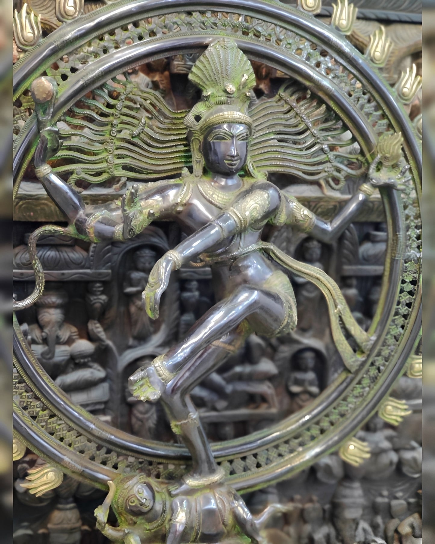 Brassaura™ Large Handcrafted Superfine Brass Nataraja Statue | Height 42 Inches & Weight 38 Kgs