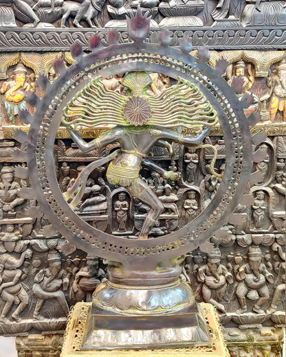 Brassaura™ Large Handcrafted Superfine Brass Nataraja Statue | Height 42 Inches & Weight 38 Kgs