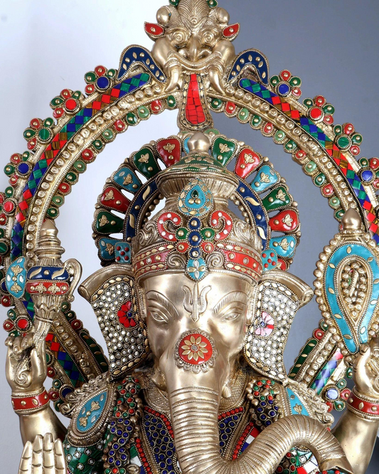ब्रासोरा® वृंदावन वेणुगोपाल कृष्ण पीतल की प्रतिमा मोर के साथ | एंटीक नीला और सुनहरा रंग | ऊँचाई 20 इंच