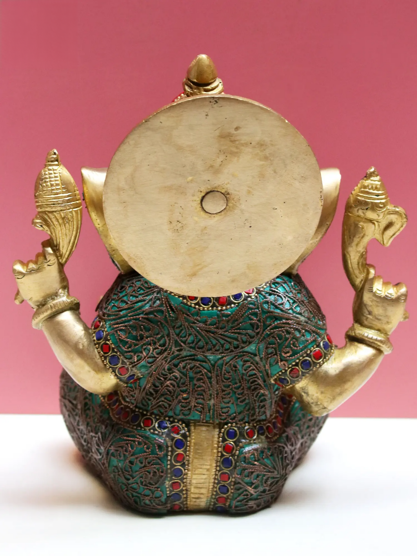 Brassaura™ Lord Ganesha with Intricate Inlay Work | Height 8.07 Inches & Weight 3.50 kgs