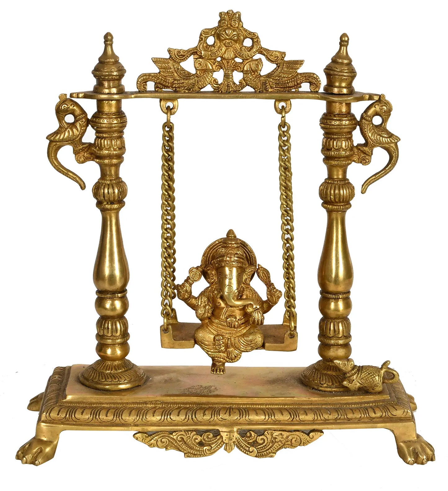 Brassaura™ Lord Ganesha Jhula Statue | Height 12.99 Inches & Weight 3.30 kgs