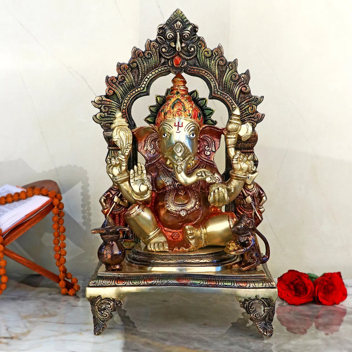 Brassaura® Brass Ganesha Statue | Height 17.25 Inches