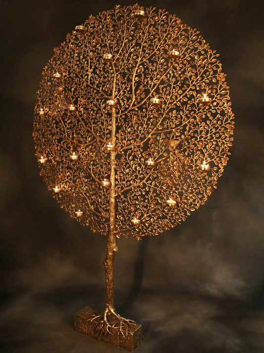 Brassaura® Brass Tree of Life Kalpvriksha Stonework Statue | Height 72.05 Inches & Weight 70.20 kg