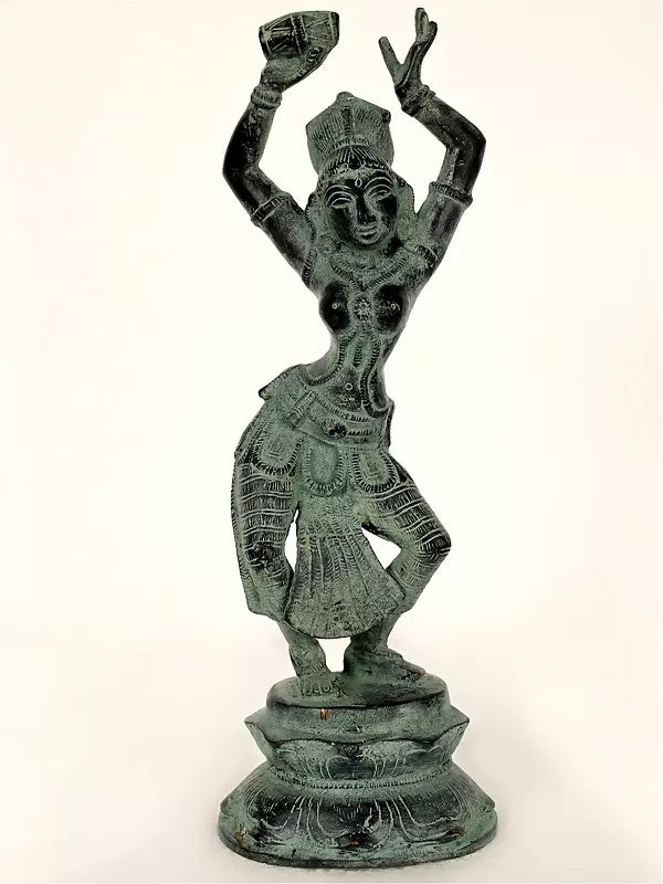 Brassaura™ Dancing Apsara Brass Statue – Height 11.61 inches | Weight 2.55 kgs