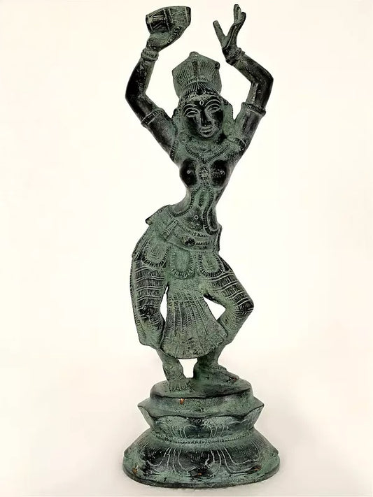 Brassaura™ Dancing Apsara Brass Statue – Height 11.61 inches | Weight 2.55 kgs