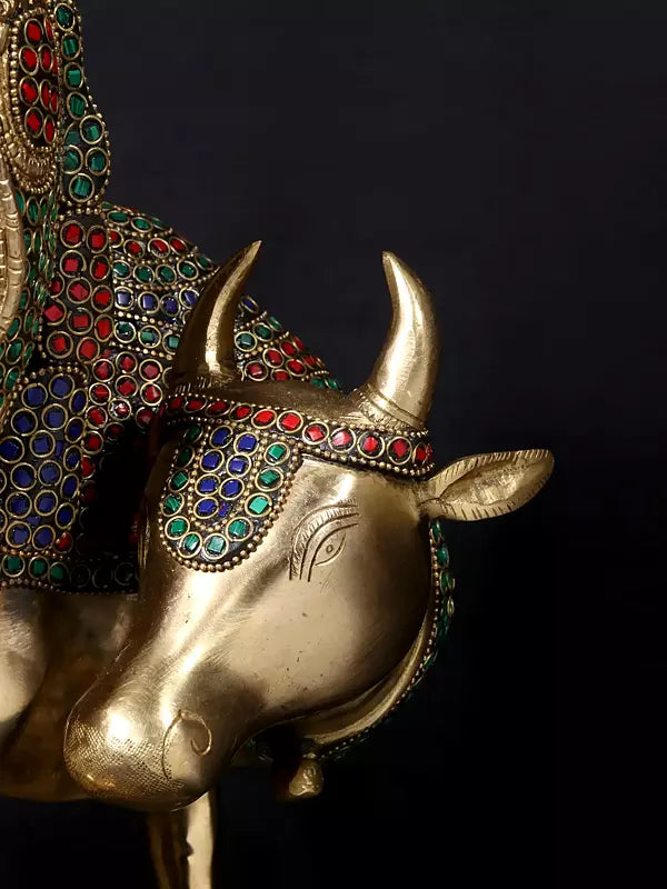 Brassaura® Brass Krishna Nandi Statue | Height 25 Inches & Weight 24.90 kg