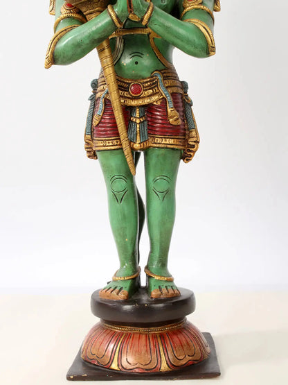 Brassaura® Standing Hanuman in Namaskar Mudra | Brass Statue | Height 21.1 Inches & Weight 8.73 kgs