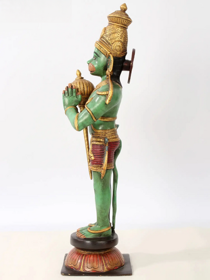 Brassaura® Standing Hanuman in Namaskar Mudra | Brass Statue | Height 21.1 Inches & Weight 8.73 kgs