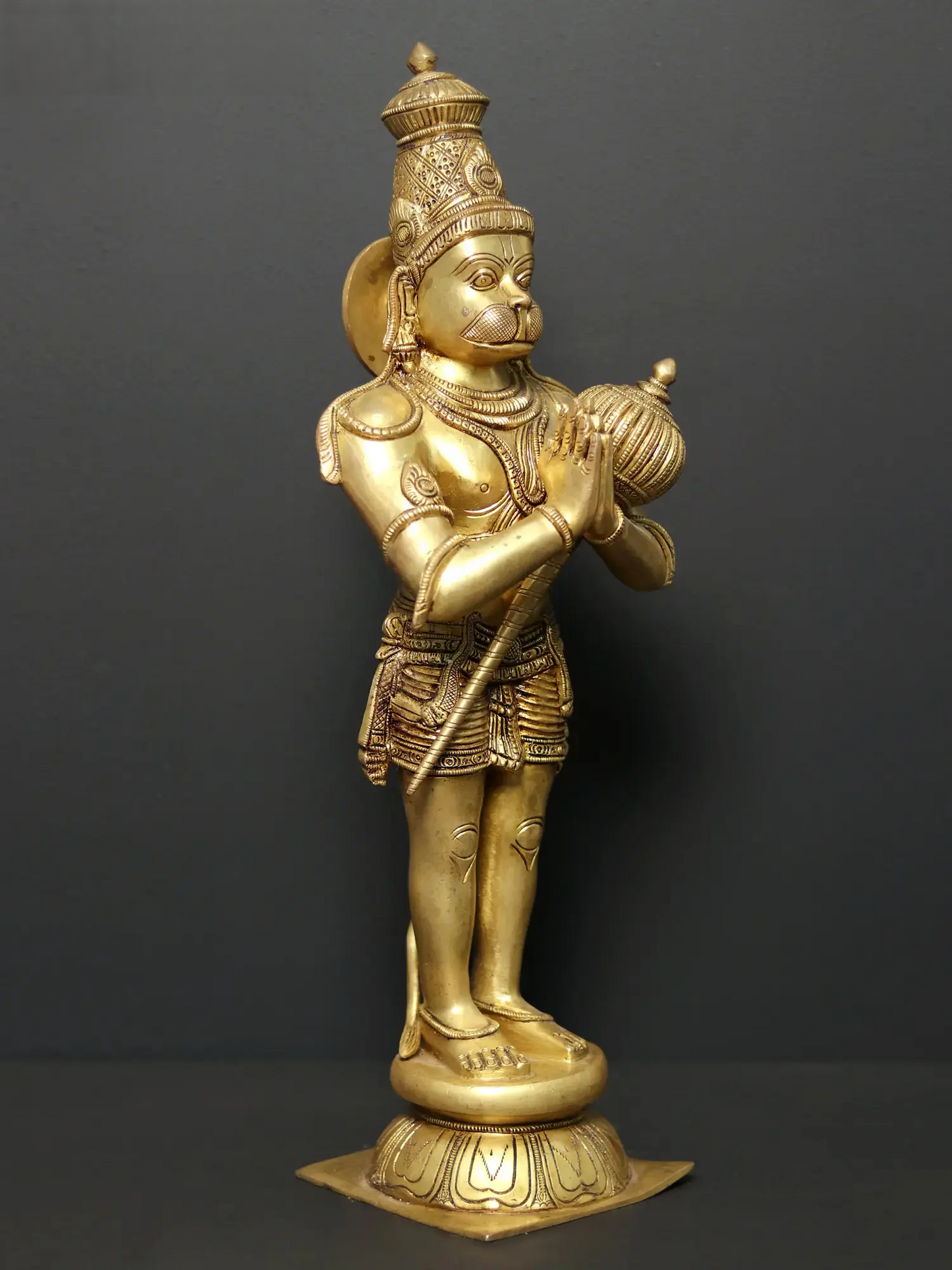 Brassaura® Standing Hanuman in Namaskar Mudra | Brass Statue | Height 21.1 Inches & Weight 8.73 kgs