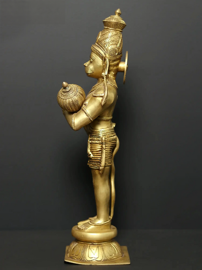 Brassaura® Standing Hanuman in Namaskar Mudra | Brass Statue | Height 21.1 Inches & Weight 8.73 kgs