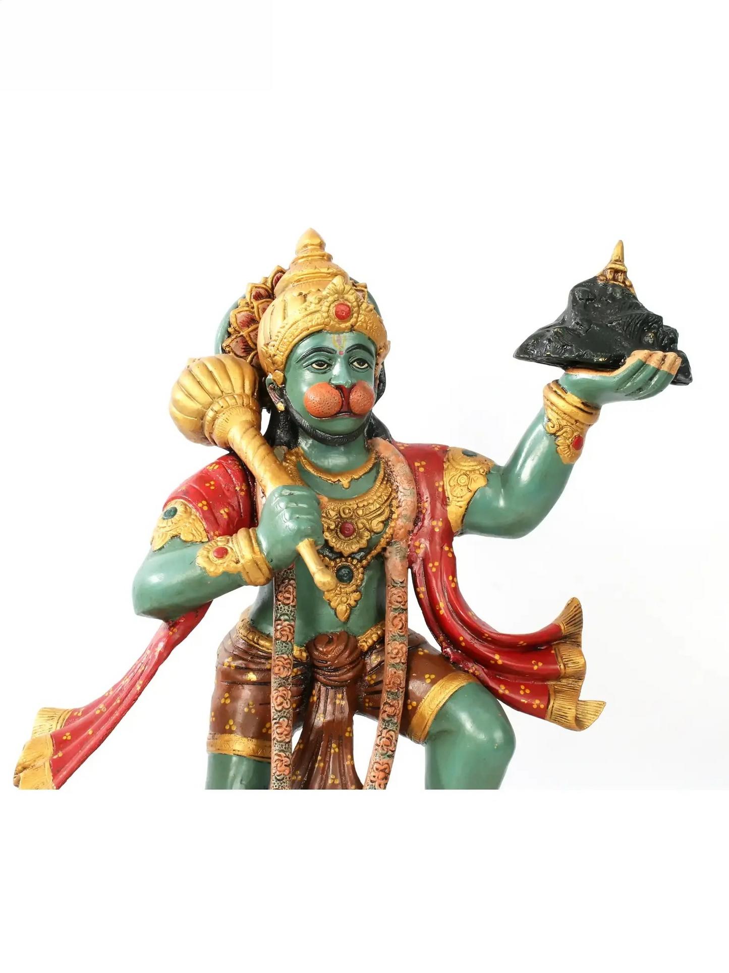 ब्रासौड़ा® वीर हनुमान संजीवनी पर्वत ले जाते हुए | पीतल की प्रतिमा | ऊंचाई 26 इंच और वज़न 26 किलोग्राम