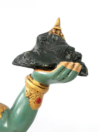 ब्रासौड़ा® वीर हनुमान संजीवनी पर्वत ले जाते हुए | पीतल की प्रतिमा | ऊंचाई 26 इंच और वज़न 26 किलोग्राम