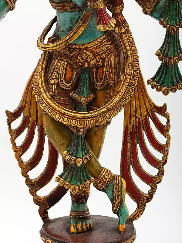 Brassaura® Brass Krishna Statue | Height 78.5 cm & Weight 25.10 kg