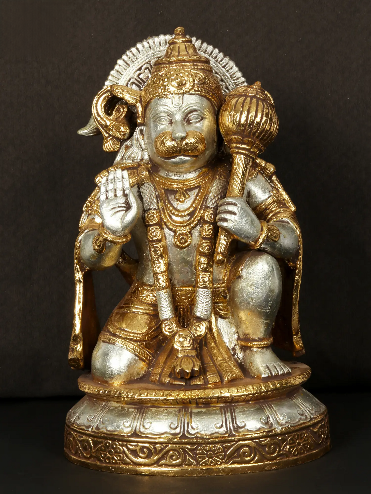 Brassaura® Panchmukhi Hanuman Statue | Pure Brass Sculpture | Height 14.4 Inches & Weight 11.86 kgs