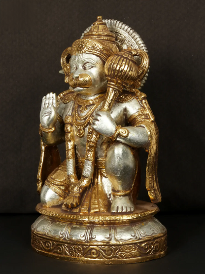 Brassaura® Panchmukhi Hanuman Statue | Pure Brass Sculpture | Height 14.4 Inches & Weight 11.86 kgs