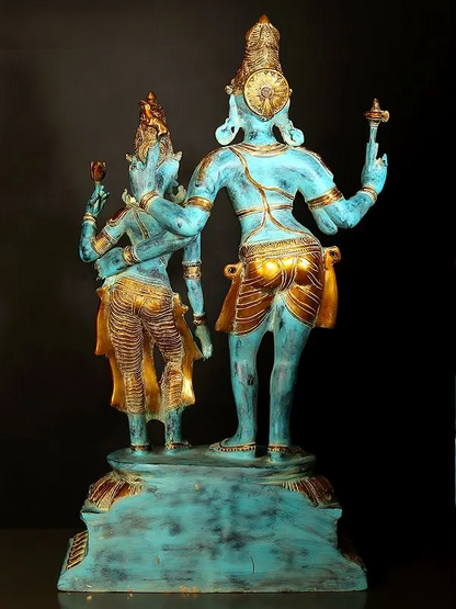 Brassaura® Brass Shiv Parvati Statue | Height 35 Inches & Weight 35.17 kg