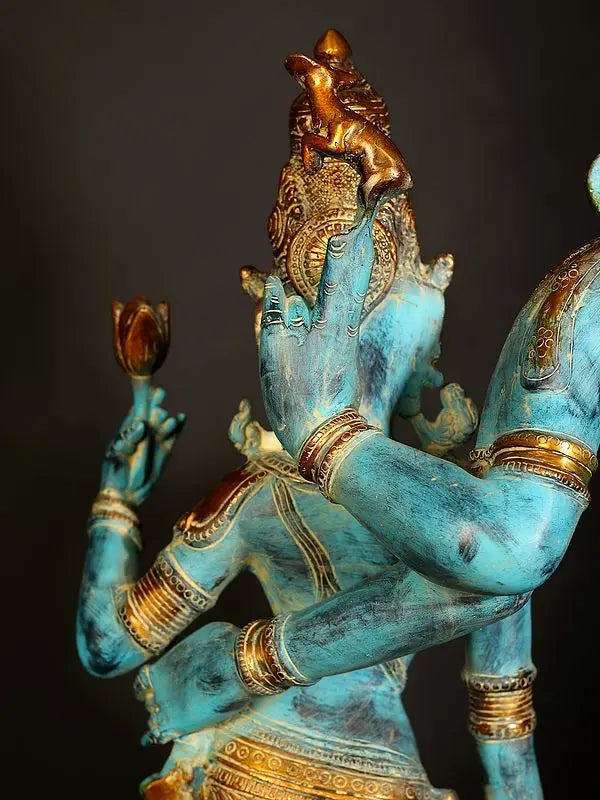 Brassaura® Brass Shiv Parvati Statue | Height 35 Inches & Weight 35.17 kg