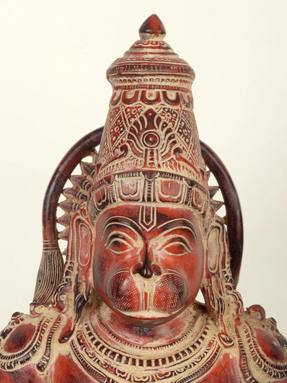 Brassaura® Blessing Hanuman in Sindoor Finish | Brass Statue | Height 16 Inches & Weight 12.35 kgs