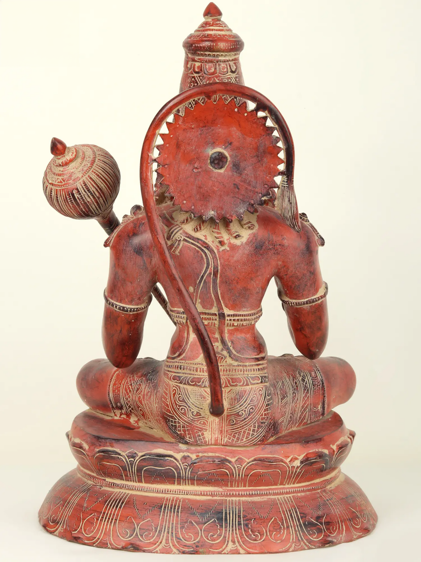 Brassaura® Blessing Hanuman in Sindoor Finish | Brass Statue | Height 16 Inches & Weight 12.35 kgs