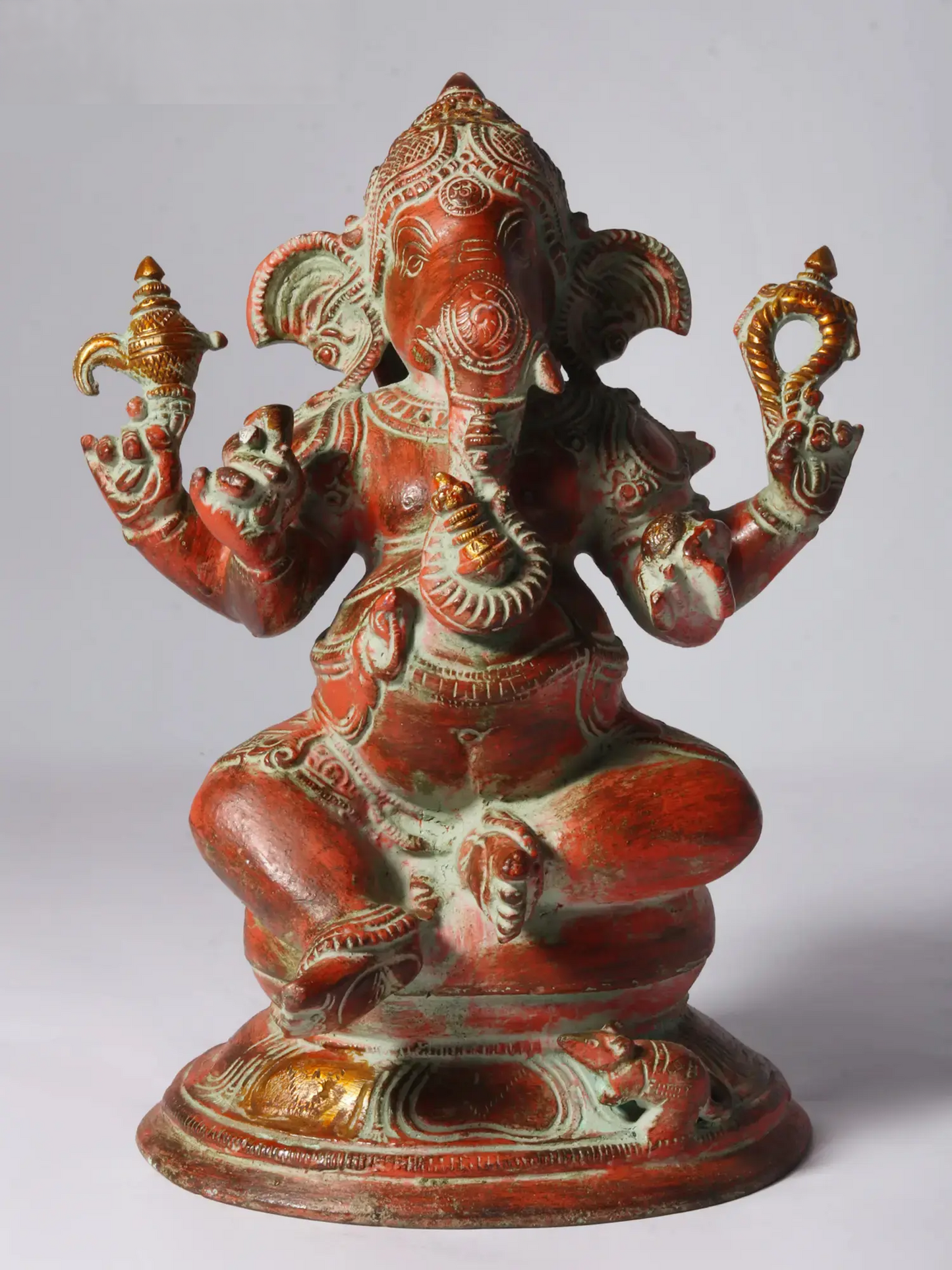 Brassaura™ Brass Ganesha Idol for Pooja Room & Home Decor | 9 Inches | 4.40 kgs