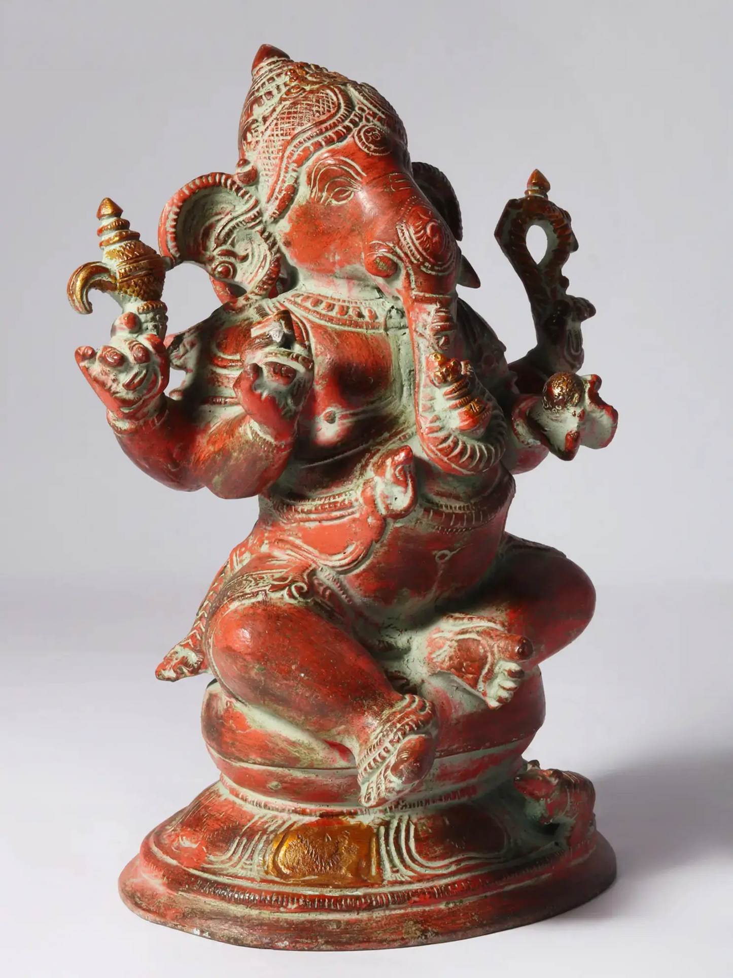 Brassaura™ Brass Ganesha Idol for Pooja Room & Home Decor | 9 Inches | 4.40 kgs