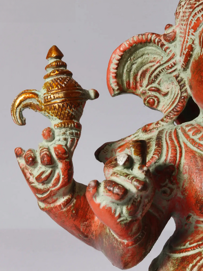 Brassaura™ Brass Ganesha Idol for Pooja Room & Home Decor | 9 Inches | 4.40 kgs