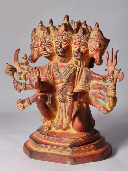 Brassaura® पंचमुखी हनुमान प्रतिमा | ऊंचाई 11.2 इंच और वजन 6.06 किलोग्राम