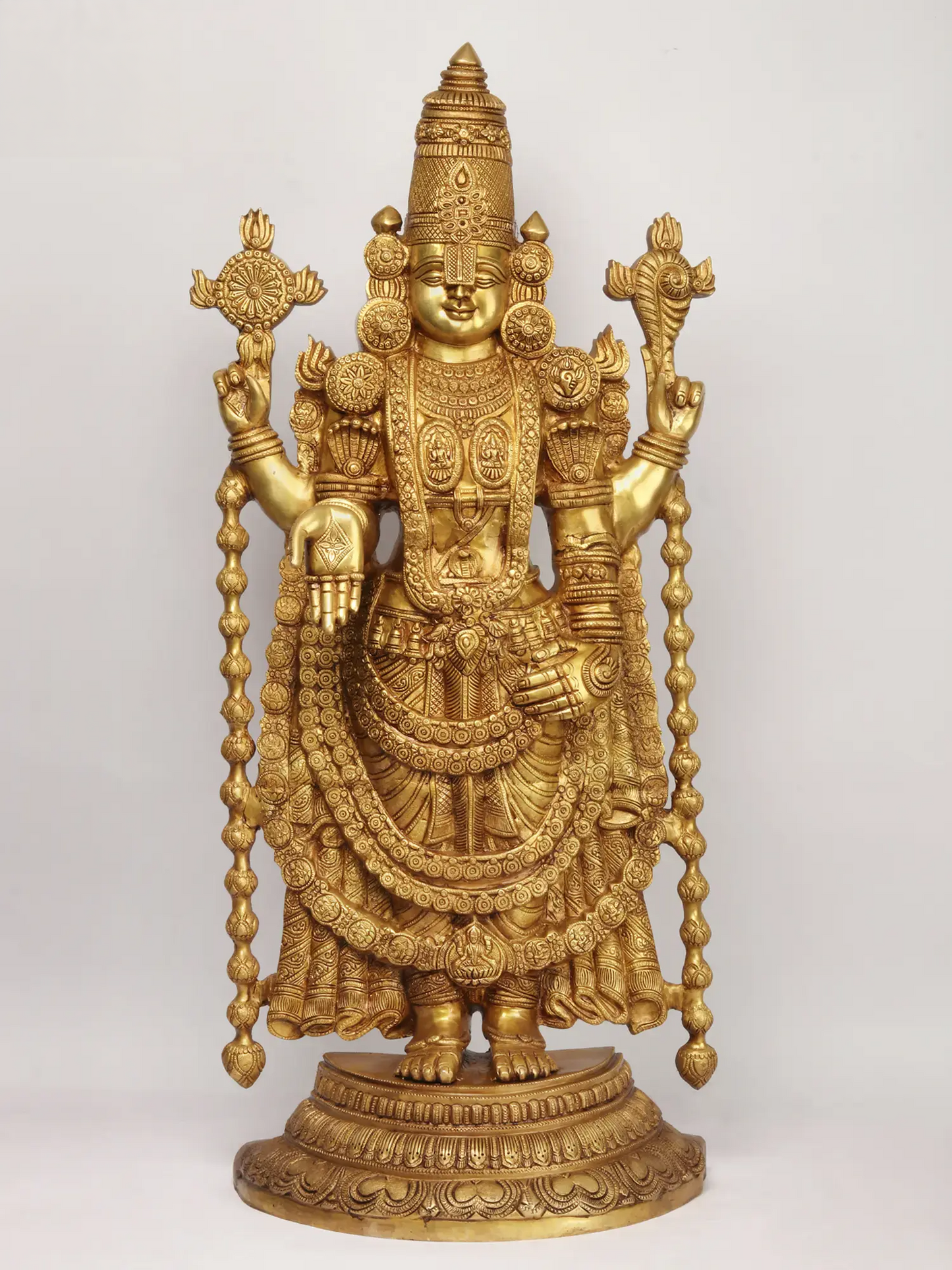 Brassaura® Lord Balaji Brass Statue | Height 38 Inches & Weight 32.75 kgs