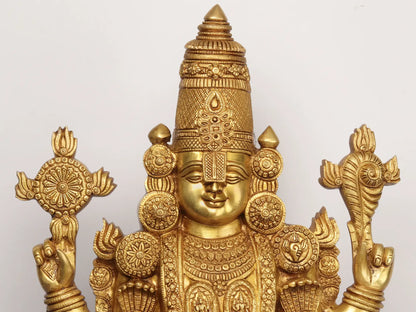Brassaura® Lord Balaji Brass Statue | Height 38 Inches & Weight 32.75 kgs