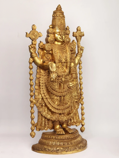 Brassaura® Lord Balaji Brass Statue | Height 38 Inches & Weight 32.75 kgs